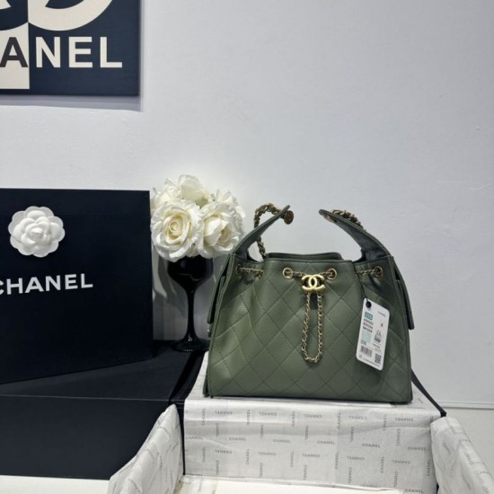 Replica Chanel 25c AS5293 Borsa a secchiello Hobo Vintage piccola con coulisse in pelle di vitello granata Verde Imitazioni False Repliche Chanel 25c AS5293 Borsa a secchiello Hobo Vintage piccola con coulisse in pelle di vitello granata Verde Imitazioni False Online