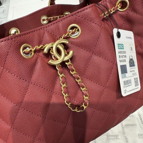 Replica Chanel 25c AS5293 Borsa a secchiello Hobo Vintage piccola con coulisse in pelle di vitello granata Rosso Imitazioni False Repliche Chanel 25c AS5293 Borsa a secchiello Hobo Vintage piccola con coulisse in pelle di vitello granata Rosso Imitazioni False Online