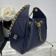 Repliche Chanel 25c AS5293 Borsa a secchiello Hobo Vintage piccola con coulisse in pelle di vitello granata Blu scuro Imitazioni False Online