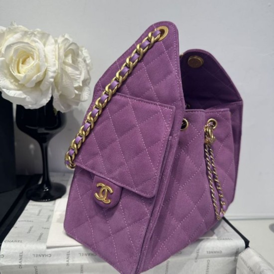 Replica Chanel 25c AS5293 Borsa a secchiello Hobo Vintage piccola con coulisse Denim Viola Imitazioni False Repliche Chanel 25c AS5293 Borsa a secchiello Hobo Vintage piccola con coulisse Denim Viola Imitazioni False Online