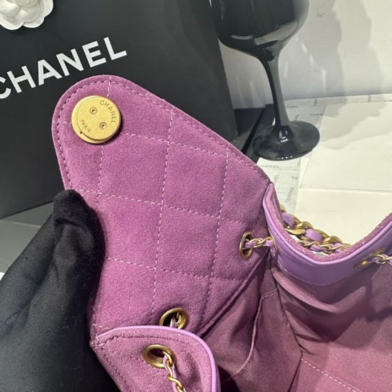 Replica Chanel 25c AS5293 Borsa a secchiello Hobo Vintage piccola con coulisse Denim Viola Imitazioni False Repliche Chanel 25c AS5293 Borsa a secchiello Hobo Vintage piccola con coulisse Denim Viola Imitazioni False Online