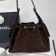 Replica Chanel 25c AS5293 Borsa a secchiello Hobo Vintage piccola con coulisse Denim Caffè Imitazioni False Repliche Chanel 25c AS5293 Borsa a secchiello Hobo Vintage piccola con coulisse Denim Caffè Imitazioni False Online