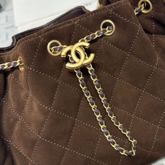 Replica Chanel 25c AS5293 Borsa a secchiello Hobo Vintage piccola con coulisse Denim Caffè Imitazioni False Repliche Chanel 25c AS5293 Borsa a secchiello Hobo Vintage piccola con coulisse Denim Caffè Imitazioni False Online