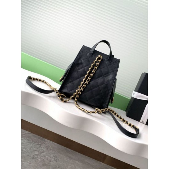 Repliche Chanel 25B Zaino medio in pelle di vitello granata nera AS5600 Imitazioni False Online