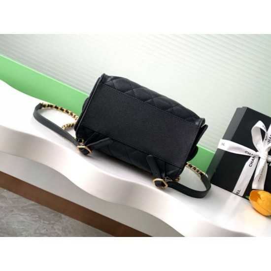 Repliche Chanel 25B Zaino medio in pelle di vitello granata nera AS5600 Imitazioni False Online