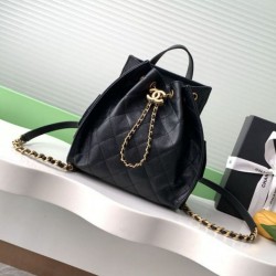 Repliche Chanel 25B Zaino medio in pelle di vitello granata nera AS5600 Imitazioni False Online