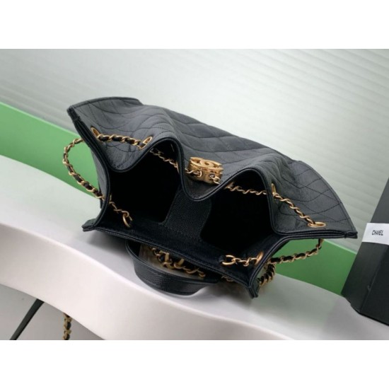 Repliche Chanel 25B Zaino medio in pelle di vitello granata nera AS5600 Imitazioni False Online