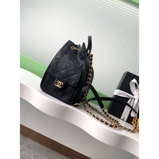 Repliche Chanel 25B Zaino medio in pelle di vitello granata nera AS5600 Imitazioni False Online