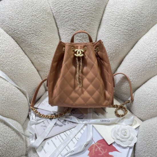 Repliche Zaino Chanel 25B Medio in Vitello Granato Marrone AS5600 Imitazioni False Online
