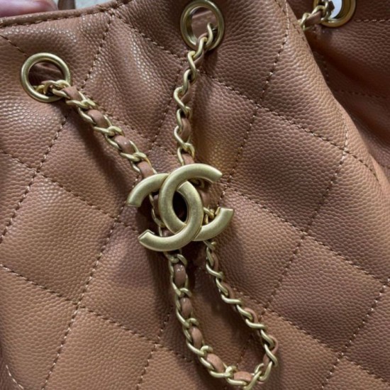 Repliche Zaino Chanel 25B Medio in Vitello Granato Marrone AS5600 Imitazioni False Online