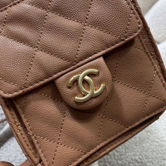Repliche Zaino Chanel 25B Medio in Vitello Granato Marrone AS5600 Imitazioni False Online