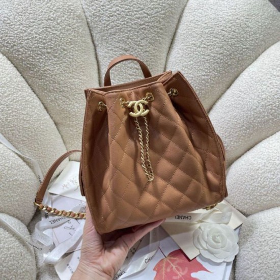 Repliche Zaino Chanel 25B Medio in Vitello Granato Marrone AS5600 Imitazioni False Online