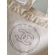 Repliche Borsa Tote Chanel Coco Beach con Borsa Piccola Agnello Bianco Imitazioni False Online