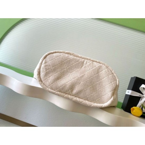 Repliche Borsa Tote Chanel Coco Beach con Borsa Piccola Agnello Bianco Imitazioni False Online