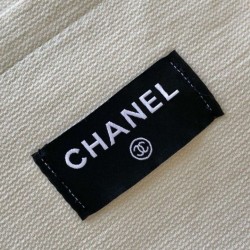 Repliche Borsa Tote Chanel Coco Beach con Borsa Piccola Agnello Bianco Imitazioni False Online
