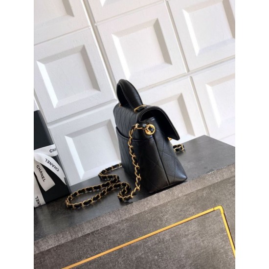 Replica Borsa Tote Chanel 25k Classica con Patta Caviar Pelle di Vitello Nera Hardware Oro Imitazioni False Repliche Borsa Tote Chanel 25k Classica con Patta Caviar Pelle di Vitello Nera Hardware Oro Imitazioni False Online