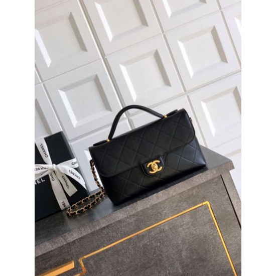 Replica Borsa Tote Chanel 25k Classica con Patta Caviar Pelle di Vitello Nera Hardware Oro Imitazioni False Repliche Borsa Tote Chanel 25k Classica con Patta Caviar Pelle di Vitello Nera Hardware Oro Imitazioni False Online