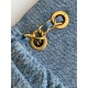 Repliche Borsa Maxi con Patta Chanel Denim Lavato AS5734 Blu Imitazioni False Online