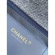 Repliche Borsa Maxi con Patta Chanel Denim Lavato AS5734 Blu Imitazioni False Online
