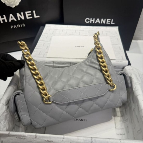 Repliche Borsa a tracolla Chanel 25C Matelasse Hobo AS5339 AS5302 Grigio Imitazioni False Online