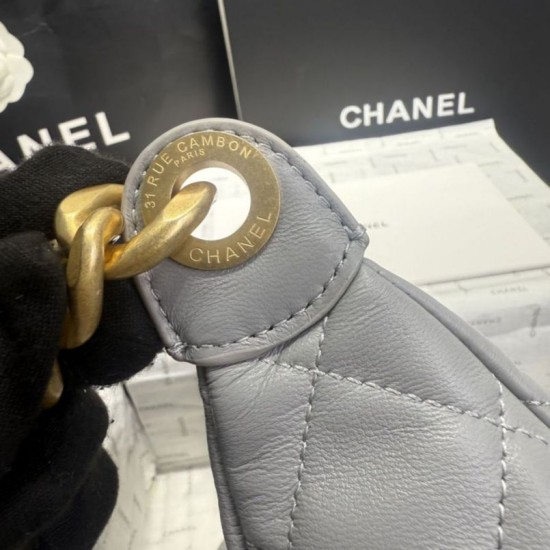 Repliche Borsa a tracolla Chanel 25C Matelasse Hobo AS5339 AS5302 Grigio Imitazioni False Online