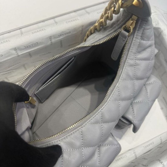 Repliche Borsa a tracolla Chanel 25C Matelasse Hobo AS5339 AS5302 Grigio Imitazioni False Online