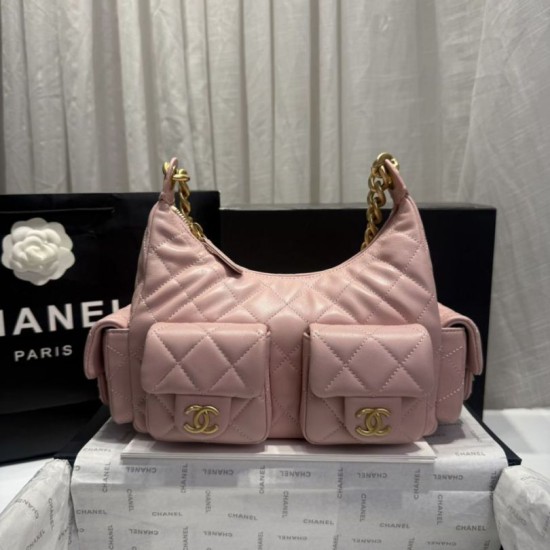 Repliche Borsa a tracolla Chanel 25C Matelasse Hobo AS5339 AS5302 Rosa Imitazioni False Online