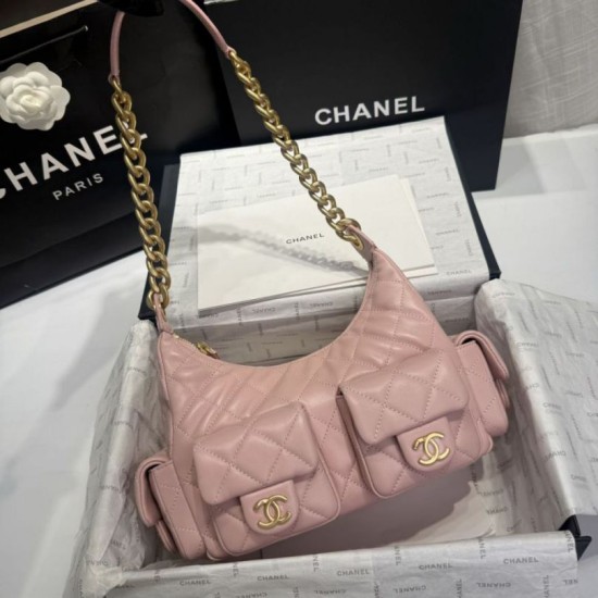 Repliche Borsa a tracolla Chanel 25C Matelasse Hobo AS5339 AS5302 Rosa Imitazioni False Online