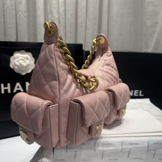Repliche Borsa a tracolla Chanel 25C Matelasse Hobo AS5339 AS5302 Rosa Imitazioni False Online