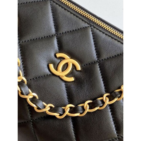 Repliche Borsa bowling piccola Chanel AS5792 Pelle di agnello Nero Imitazioni False Online