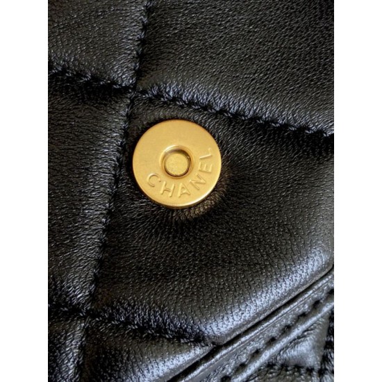 Repliche Borsa bowling piccola Chanel AS5792 Pelle di agnello Nero Imitazioni False Online