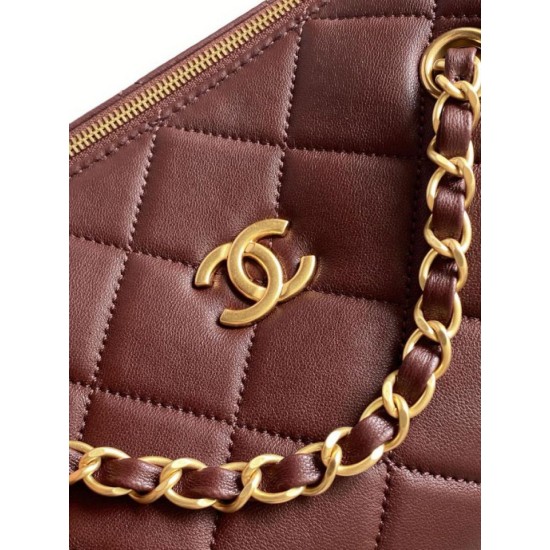 Repliche Borsa bowling piccola Chanel AS5792 Pelle di agnello Bordeaux Imitazioni False Online