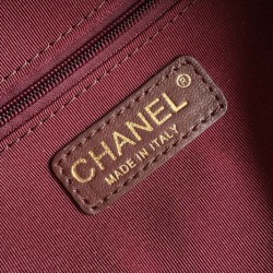 Repliche Borsa bowling piccola Chanel AS5792 Pelle di agnello Bordeaux Imitazioni False Online
