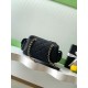 Repliche Borsa bowling piccola Chanel AS5792 Pelle di vitello granata Nero Imitazioni False Online