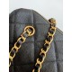 Repliche Borsa bowling piccola Chanel AS5792 Pelle di vitello granata Nero Imitazioni False Online