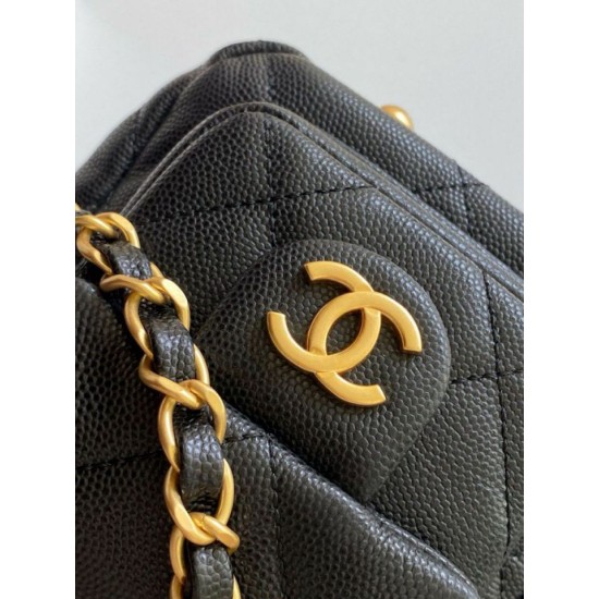Repliche Borsa bowling piccola Chanel AS5792 Pelle di vitello granata Nero Imitazioni False Online
