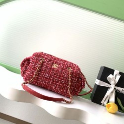Repliche Borsa bowling piccola Chanel in tweed AS5792 Pelle di vitello Nero Imitazioni False Online