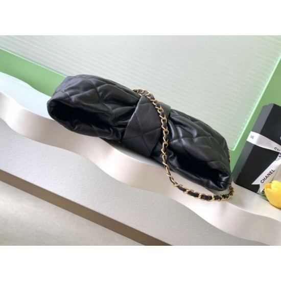 Repliche Borsa a fiocco Chanel 25K Pelle di agnello AS5851 Nero Imitazioni False Online