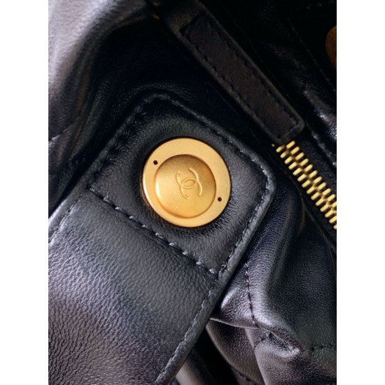Repliche Borsa a fiocco Chanel 25K Pelle di agnello AS5851 Nero Imitazioni False Online