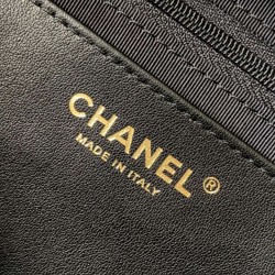 Repliche Borsa a fiocco Chanel 25K Pelle di agnello AS5851 Nero Imitazioni False Online