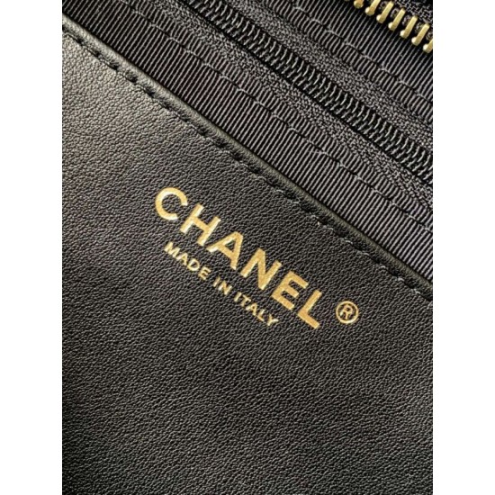 Repliche Borsa a fiocco Chanel 25K Pelle di agnello AS5851 Nero Imitazioni False Online