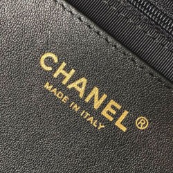 Repliche Borsa a fiocco Chanel 25K Pelle di vitello AS5851 Nero Imitazioni False Online