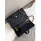 Repliche Borsa Sweet Flap Chanel 24K Pelle di vacchetta oliata e cerata AS5145 Nero Imitazioni False Online