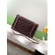 Repliche Borsa Chanel Sweet Flap 24K Pelle di vacchetta oliata e cerata AS5145 Borgogna Imitazioni False Online