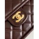 Repliche Borsa Chanel Sweet Flap 24K Pelle di vacchetta oliata e cerata AS5145 Borgogna Imitazioni False Online