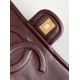 Repliche Borsa Chanel Sweet Flap 24K Pelle di vacchetta oliata e cerata AS5145 Borgogna Imitazioni False Online