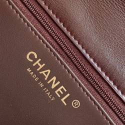 Repliche Borsa Chanel Sweet Flap 24K Pelle di vacchetta oliata e cerata AS5145 Borgogna Imitazioni False Online