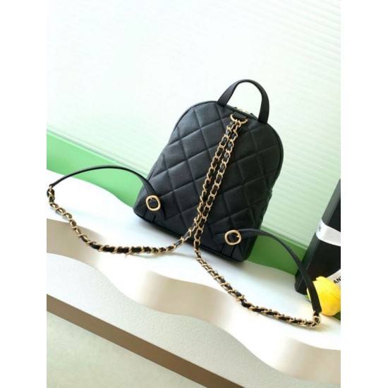Repliche Zaino Chanel 25K Pelle di vitello granata AS5793 Nero Imitazioni False Online