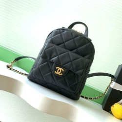 Repliche Zaino Chanel 25K Pelle di vitello granata AS5793 Nero Imitazioni False Online