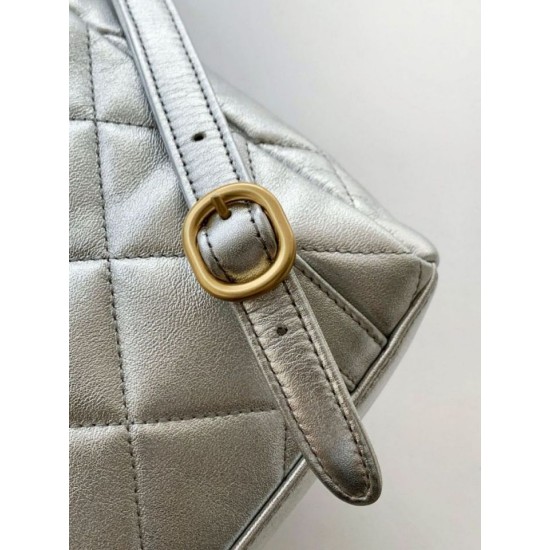 Repliche Zaino Chanel 25K Pelle di vitello granata AS5793 Argento Imitazioni False Online